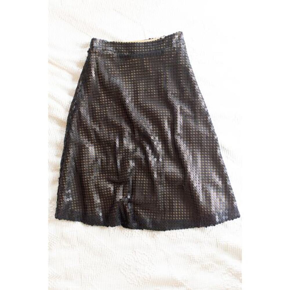 Anthropologie Michaela Sequin Skirt by Hutch Black 2 Holiday Party
